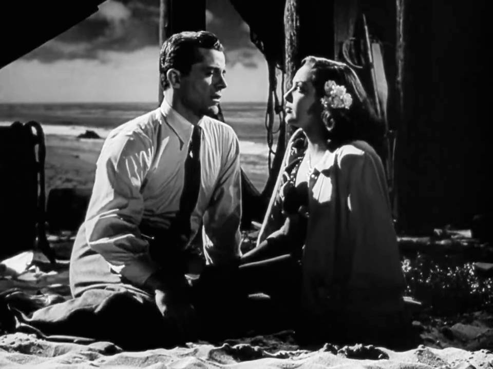 Eric (Dana Andrews) and Stella (Linda Darnell) at the beach